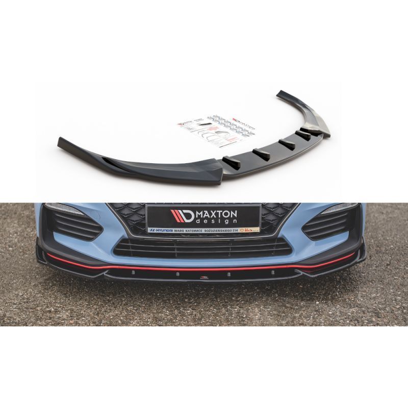 Maxton Front Splitter V.5 Hyundai I30 N Mk3 Hatchback/ Fastback Gloss Black, Hyundai