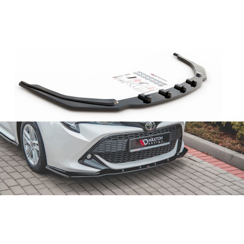 Maxton Front Splitter V.1 Toyota Corolla XII Touring Sports/ Hatchback Gloss Black, TOYOTA