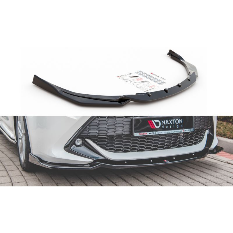 Maxton Front Splitter V.2 Toyota Corolla XII Touring Sports/ Hatchback Gloss Black, TOYOTA