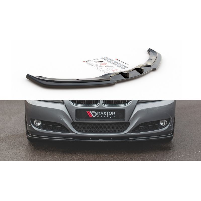 Maxton Front Splitter V.2 BMW 3 E90/E91 Facelift Gloss Black, Serie 3 E90/ E91