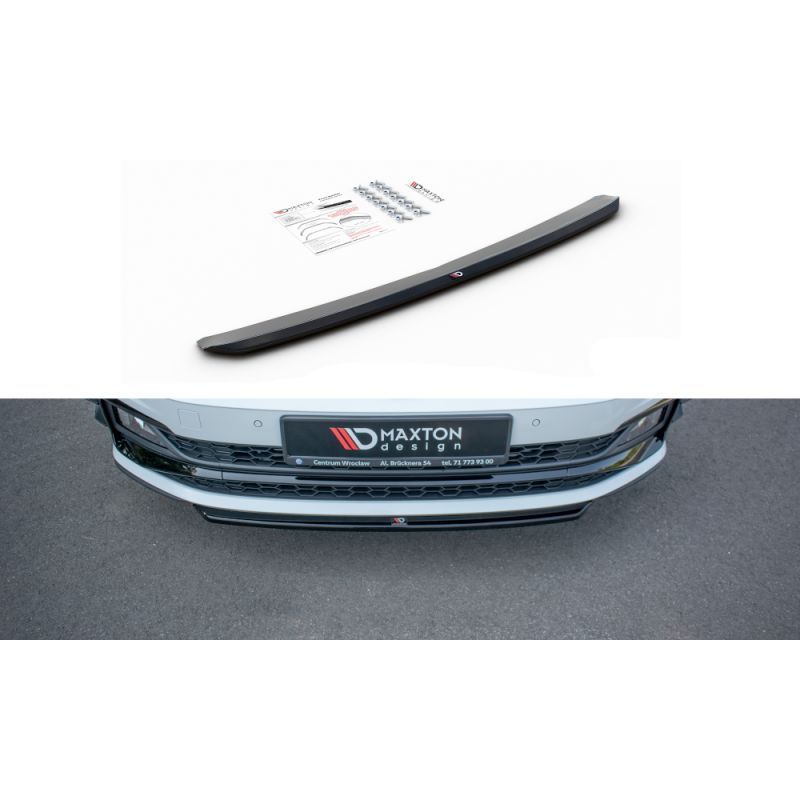 Maxton Front Splitter V.4 VW Polo GTI Mk6 Gloss Black, Polo Mk6