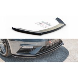 Maxton Front Splitter V.4 Seat Leon Cupra / FR Mk3 FL Gloss Black, Leon Mk3 FR