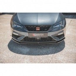 Maxton Front Splitter V.4 Seat Leon Cupra / FR Mk3 FL Gloss Black, Leon Mk3 FR