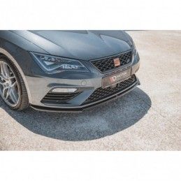 Maxton Front Splitter V.4 Seat Leon Cupra / FR Mk3 FL Gloss Black, Leon Mk3 FR