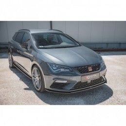 Maxton Front Splitter V.4 Seat Leon Cupra / FR Mk3 FL Gloss Black, Leon Mk3 FR