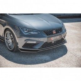 Maxton Front Splitter V.7 Seat Leon Cupra / FR Mk3 FL Gloss Black, Leon Mk3 FR