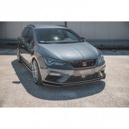 Maxton Front Splitter V.7 Seat Leon Cupra / FR Mk3 FL Gloss Black, Leon Mk3 FR