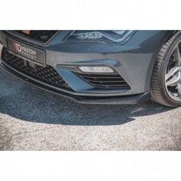 Maxton Front Splitter V.7 Seat Leon Cupra / FR Mk3 FL Gloss Black, Leon Mk3 FR