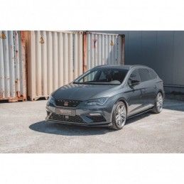 Maxton Front Splitter V.7 Seat Leon Cupra / FR Mk3 FL Gloss Black, Leon Mk3 FR