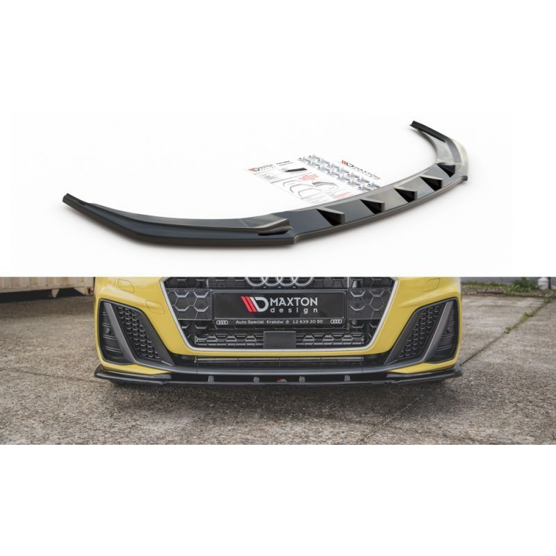 Maxton Front Splitter V.1 Audi A1 S-Line GB Gloss Black, A1 GB 2018-