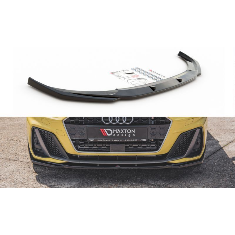 Maxton Front Splitter V.2 Audi A1 S-Line GB Gloss Black, A1 GB 2018-