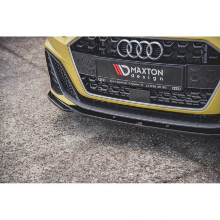Maxton Front Splitter V.2 Audi A1 S-Line GB Gloss Black, A1 GB 2018-