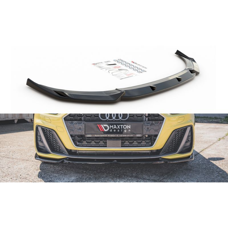 Maxton Front Splitter V.3 Audi A1 S-Line GB Gloss Black, A1 GB 2018-