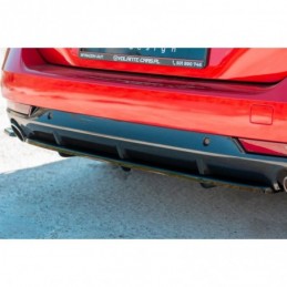 Maxton Central Rear Splitter(with vertical bars) Peugeot 508 SW Mk2 Gloss Black, 508 SW