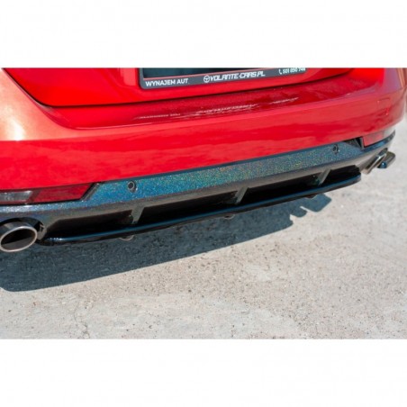 Maxton Central Rear Splitter(with vertical bars) Peugeot 508 SW Mk2 Gloss Black, 508 SW
