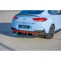 Maxton Central Rear Splitter Hyundai I30 N Mk3 Fastback Gloss Black, Hyundai