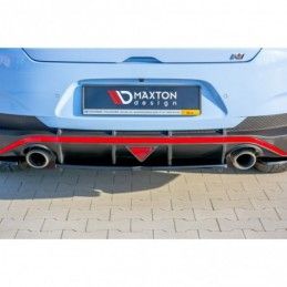 Maxton Central Rear Splitter (with vertical bars) Hyundai I30 N Mk3 Fastback Gloss Black, Hyundai