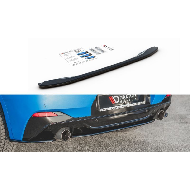 Maxton Central Rear Splitter for BMW X2 F39 M-Pack Gloss Black, X2 F39