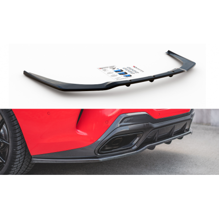 Maxton Central Rear Splitter (with vertical bars) BMW 8 Coupe M-Pack G15 Gloss Black, Serie 8 G15