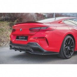 Maxton Central Rear Splitter (with vertical bars) BMW 8 Coupe M-Pack G15 Gloss Black, Serie 8 G15