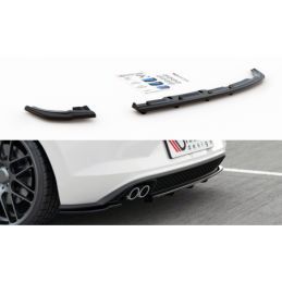 Maxton Central Rear Splitter (with vertical bars) VW Polo 6 GTI Mk6 Gloss Black, Polo Mk6