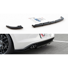tuning Central Rear Splitter (with vertical bars) VW Polo 6 GTI Mk6 Gloss Black