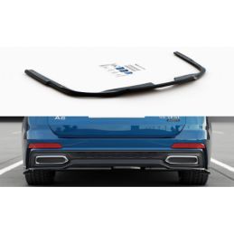 Maxton Central Rear Splitter Audi A6 S-Line Avant C8 Gloss Black, A6/S6/RS6 C8