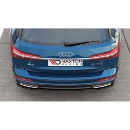 Maxton Central Rear Splitter (with vertical bars) Audi A6 S-Line Avant C8 Gloss Black, A6/S6/RS6 C8