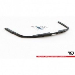 Maxton Central Rear Splitter (with vertical bars) Audi A6 S-Line Avant C8 Gloss Black, A6/S6/RS6 C8