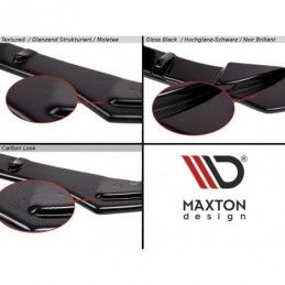 Maxton Central Rear Splitter (with vertical bars) Audi A6 S-Line Avant C8 Gloss Black, A6/S6/RS6 C8