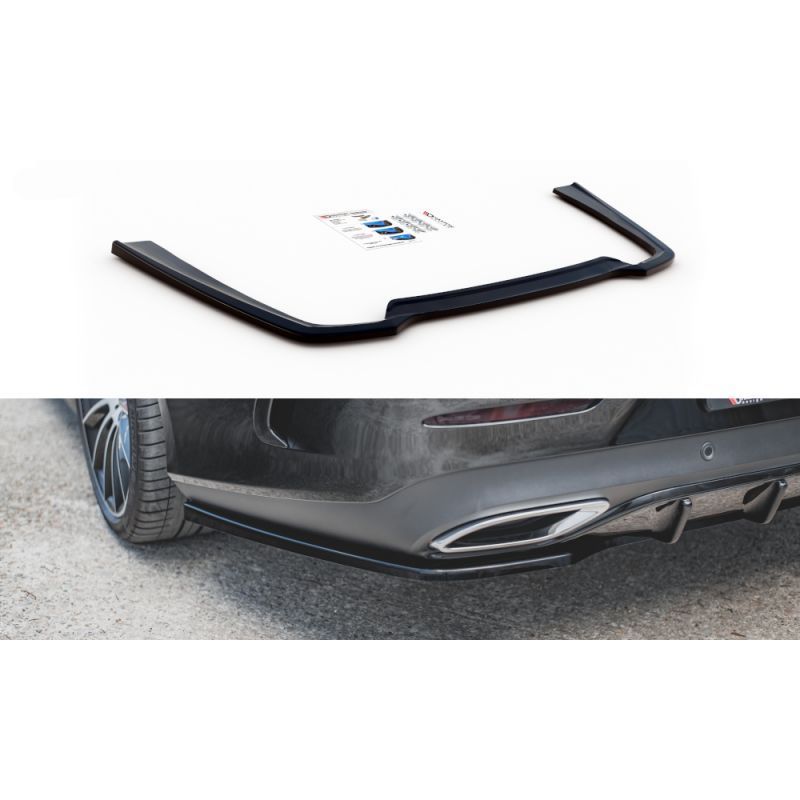 Maxton Central Rear Splitter Mercedes-Benz CLS AMG-Line C257 Gloss Black, MERCEDES