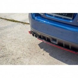 Maxton CENTRAL REAR SPLITTER V.2 SUBARU WRX STI RED + GLOSS BLACK, MAXTON DESIGN