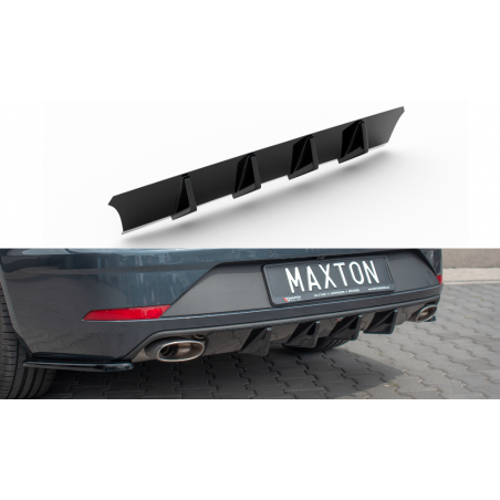 Maxton Rear Valance V.1 Seat Leon Cupra Mk3 FL Sportstourer Gloss Black, Leon Mk3 / Facelift Cupra