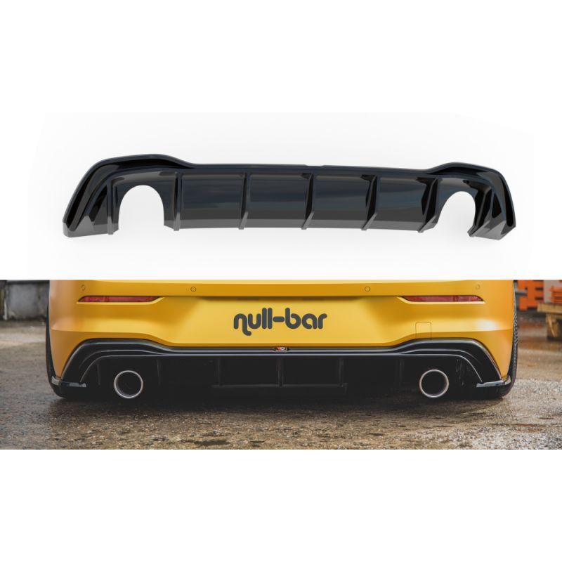 Maxton Rear Valance VW Golf 8 (GTI Look) Gloss Black, Golf 8