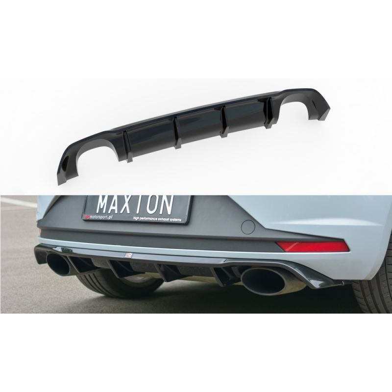 Maxton Rear Valance Seat Leon III Cupra Gloss Black, Leon Mk3 / Facelift Cupra