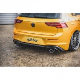 Maxton Rear Valance (GTI LOOK) with Exhaust VW Golf 8 Gloss Black, Golf 8