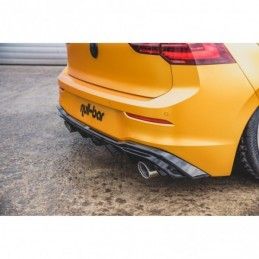 Maxton Rear Valance (GTI LOOK) with Exhaust VW Golf 8 Gloss Black, Golf 8