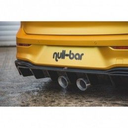 Maxton Rear Valance (R32 LOOK) with Exhaust VW Golf 8 Gloss Black, Golf 8