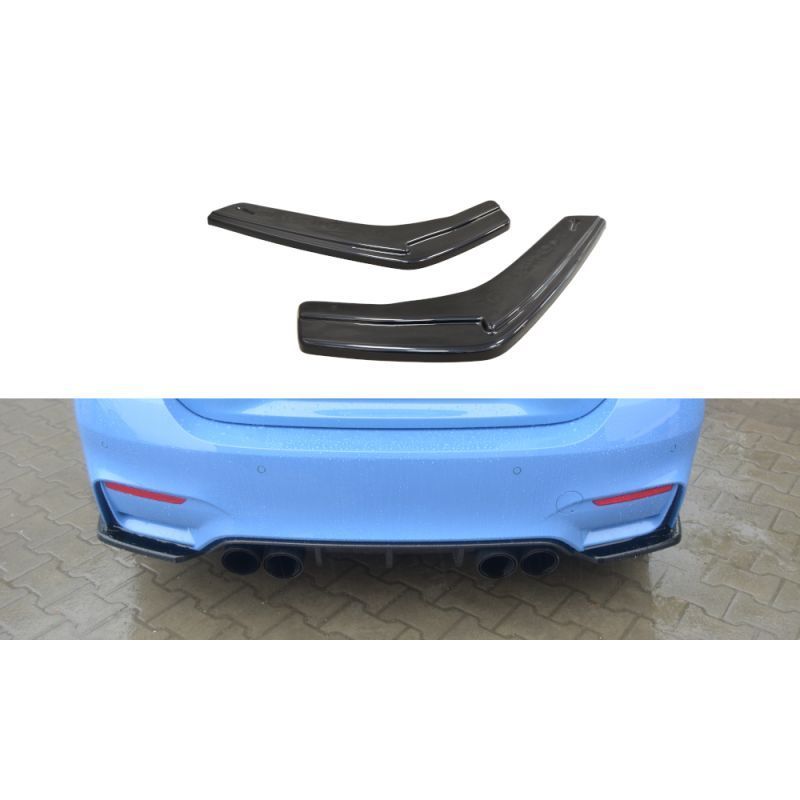 Maxton Rear Side Splitters BMW M4 F82 Gloss Black, Serie 4 F32/ M4