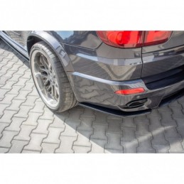 Maxton Rear Side Splitters for BMW X5 E70 Facelit M-pack Gloss Black, X5 E70