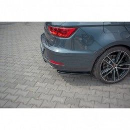 Maxton Rear Side Splitters V.1 Seat Leon Cupra Mk3 FL Sportstourer Gloss Black, Leon Mk3 / Facelift Cupra