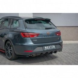 Maxton Rear Side Splitters V.1 Seat Leon Cupra Mk3 FL Sportstourer Gloss Black, Leon Mk3 / Facelift Cupra