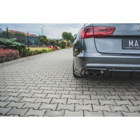 Maxton Rear Side Splitters Audi S6 / A6 S-Line C7 FL Gloss Black, A7/ S7 / RS7 - C7