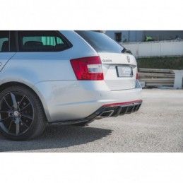 Maxton Rear Side Splitters V.2 Skoda Octavia RS Mk3/Mk3 FL Hatchback/Kombi Gloss Black, SKODA