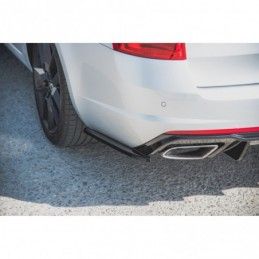 Maxton Rear Side Splitters V.2 Skoda Octavia RS Mk3/Mk3 FL Hatchback/Kombi Gloss Black, SKODA