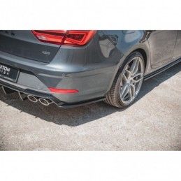 Maxton Rear Side Splitters V.2 Seat Leon Cupra Mk3 FL Sportstourer Gloss Black, Leon Mk3 / Facelift Cupra