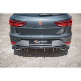 Maxton Rear Side Splitters V.2 Seat Leon Cupra Mk3 FL Sportstourer Gloss Black, Leon Mk3 / Facelift Cupra