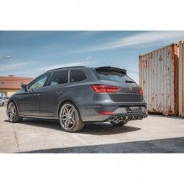 Maxton Rear Side Splitters V.2 Seat Leon Cupra Mk3 FL Sportstourer Gloss Black, Leon Mk3 / Facelift Cupra