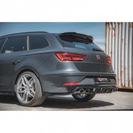 Maxton Rear Side Splitters V.3 Seat Leon Cupra Mk3 FL Sportstourer Gloss Black, Leon Mk3 / Facelift Cupra