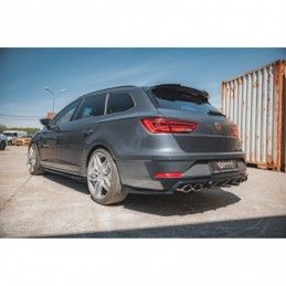 Maxton Rear Side Splitters V.3 Seat Leon Cupra Mk3 FL Sportstourer Gloss Black, Leon Mk3 / Facelift Cupra